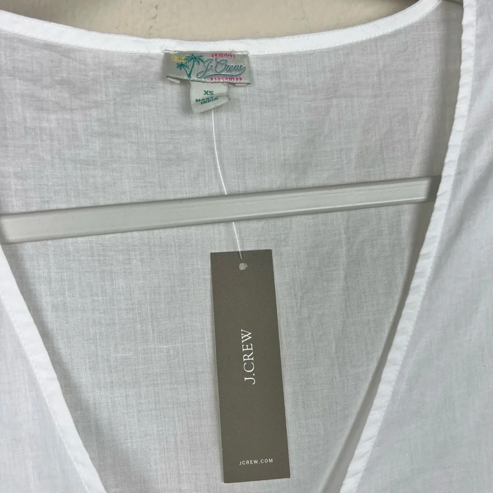 J Crew Button-front Beach Dress White XS Cotton